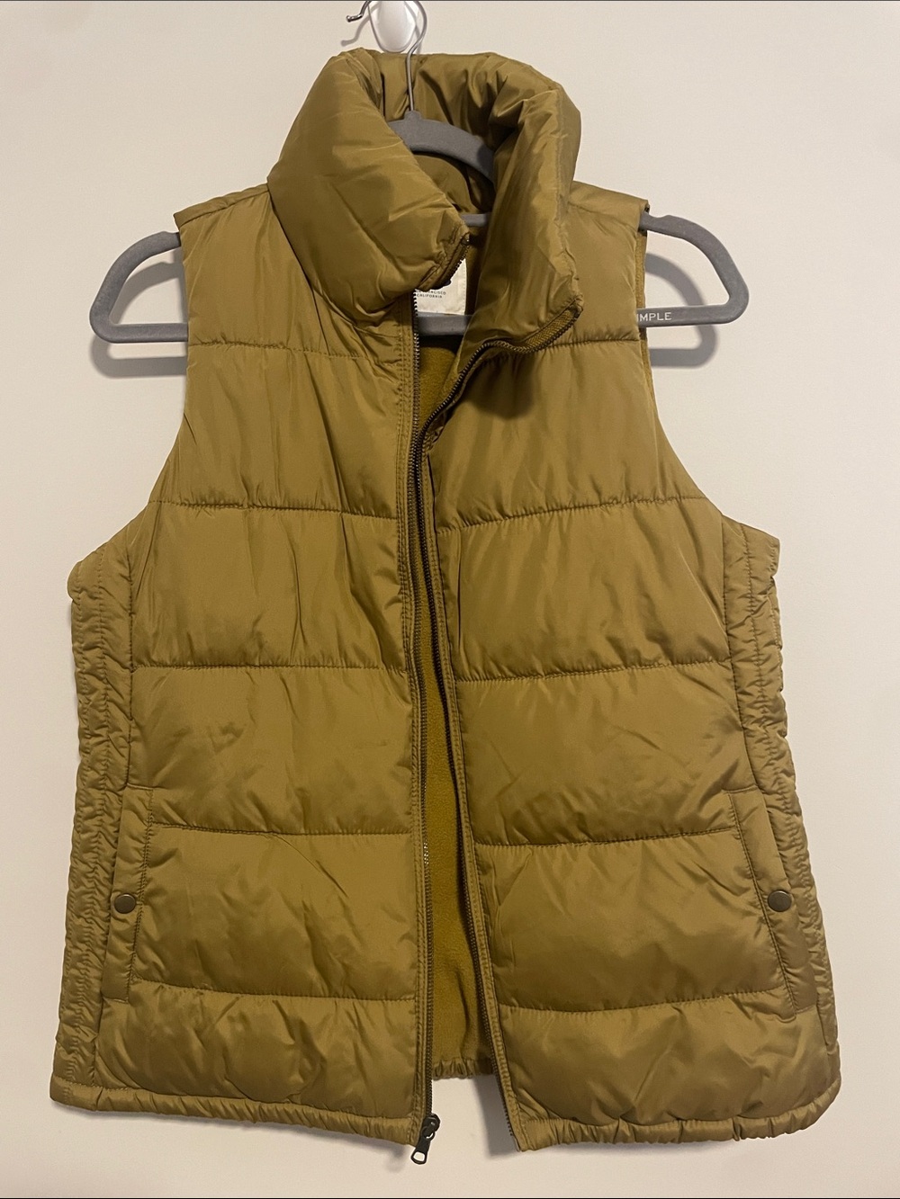 Old Navy Olive Green Quilted Puffer Vest